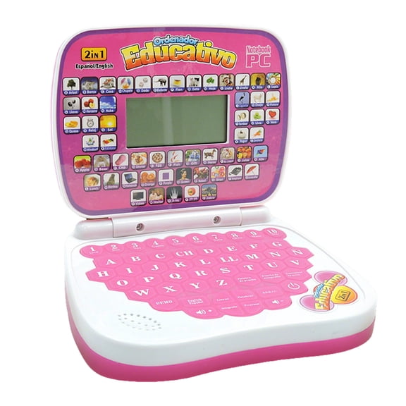 HUISZJ Educational Computer Toy, Bilingual Learning Laptop with Spanish Music Function, Multifunctional Foreign Language Learning Machine for Party Birthday Friend Gift