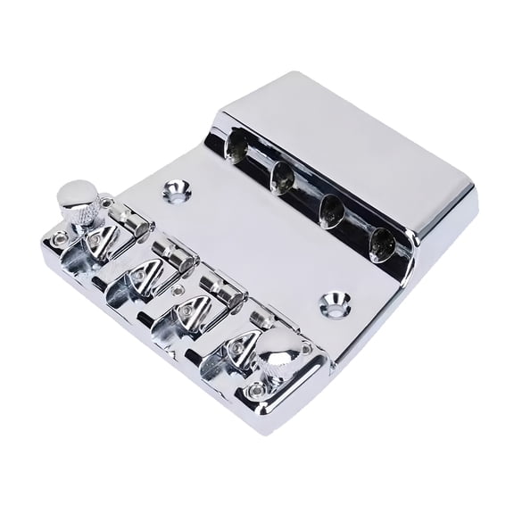 HUISZJ Electric Bass Bridge Tailpiece, 4-Strings Electric Bass Bridge Tailpiece, Adjustable Saddle Bridge Fixed Bass Bridge Accessory