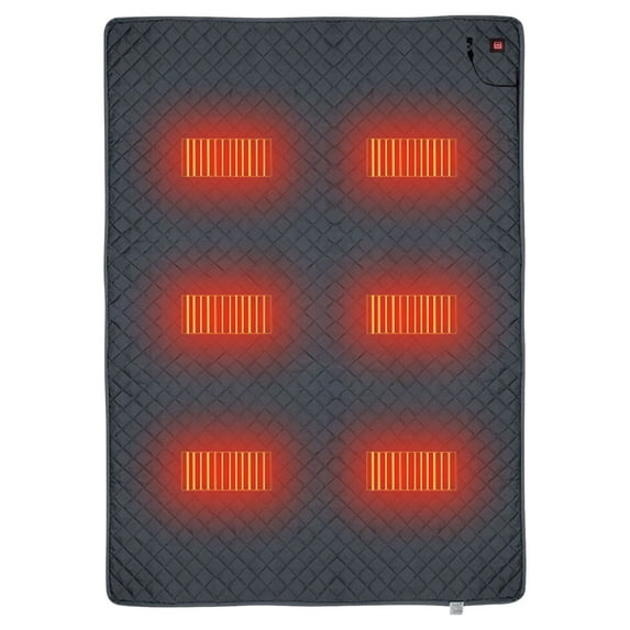 HUISZJ Electric Heating Blanket USB Powered 6 Heating Zones Camping Heated Mat (Blue)