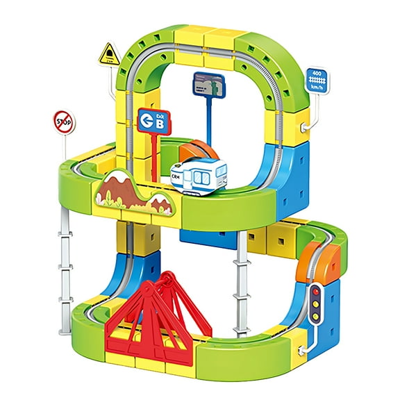 HUISZJ Electric Train Toys Set, Anti-gravity Magical Versatile Train Track, Modular 3D Clip-Fit Design for Birthday Party Gift (125PCS)