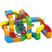 HUISZJ Electric Train Track Set, 123PCS Snap-On Blocks Building Tracks Set with Electric Car, STEM Educational Toy for Boost Creativity and Skills