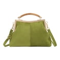 thumbnail image 1 of HUISZJ Faux Suede Crossbody Bag, Solid Color Handbag, Lightweight Fashion Shoulder Bag for Work Travel Outdoor (Green), 1 of 10