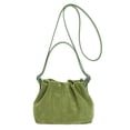 thumbnail image 1 of HUISZJ Faux Suede Shoulder Bag, Shoulder Bag with Adjustable Strap, Crossbody Bag Drawstring Top Handle Bag for Travel Winter Fall (Green), 1 of 10