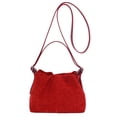 thumbnail image 1 of HUISZJ Faux Suede Shoulder Bag, Shoulder Bag with Adjustable Strap, Crossbody Bag Drawstring Top Handle Bag for Travel Winter Fall (Red), 1 of 10