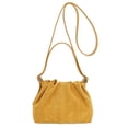 thumbnail image 1 of HUISZJ Faux Suede Shoulder Bag, Shoulder Bag with Adjustable Strap, Crossbody Bag Drawstring Top Handle Bag for Travel Winter Fall (Yellow), 1 of 10