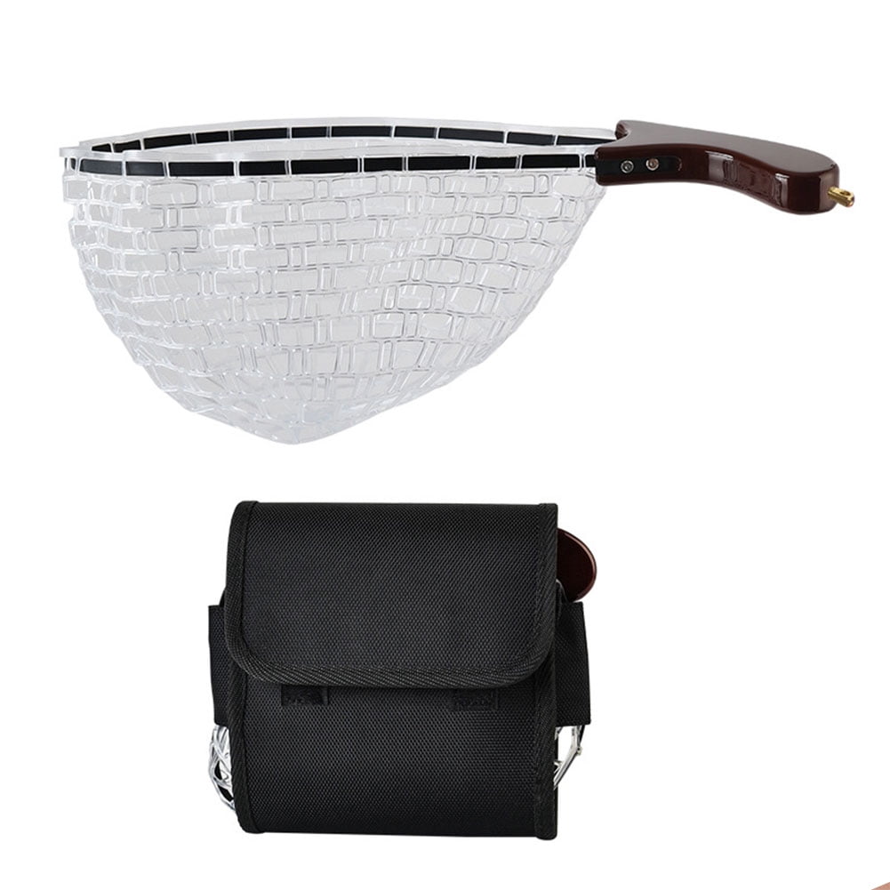 HUISZJ Fishing Landing Net, Wooden Handle Fish Landing Net, Portable Fishing net