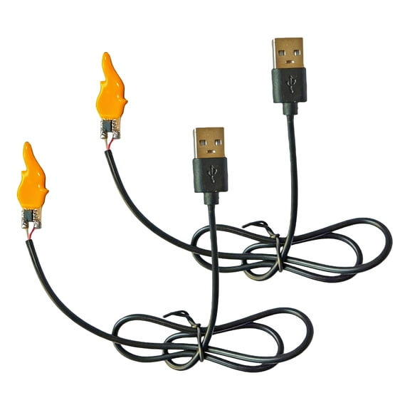 HUISZJ Flame String Lights, Vintage 2Pcs Candelabra Night Light Bulbs, USB 5V Candelabra Night Light for Bedroom Home Living Room