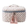 thumbnail image 1 of HUISZJ Floral Makeup Bag, Dustproof Makeup Bag with Zipper, Portable Cosmetic Toiletry Organizer for Work Daily Holiday (Style 2), 1 of 8