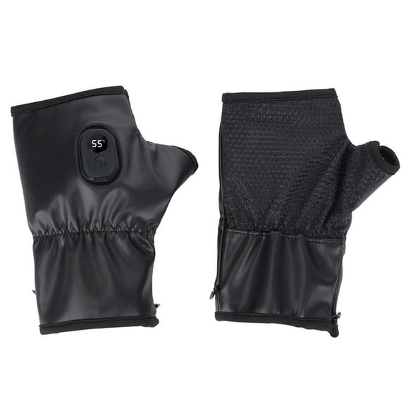 HUISZJ Heated Gloves Rechargeable, Touchscreen Winter Warm Electric USB Fingerless Heated Gloves, Waterproof Winter Heated Gloves for Men & WomenBlack