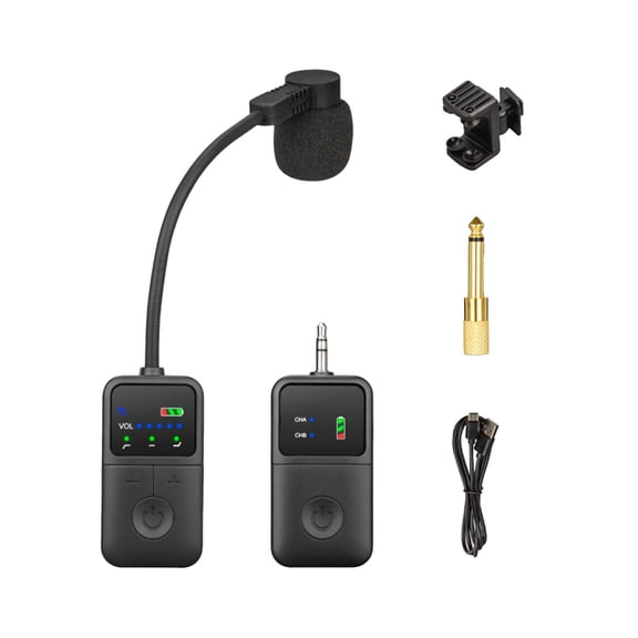 HUISZJ Instrument Microphone, Violin Performance Wireless Microphone, Rechargeable Professional Sound Pickup