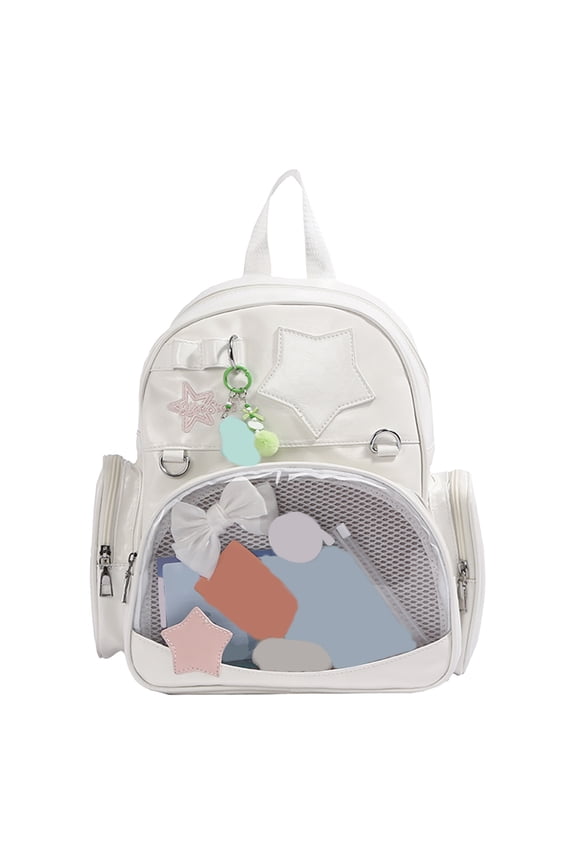 Ita Bag School Backpack, Multi-Pockets School Bag, Portable Laptop Backpack for Students College Travel, White