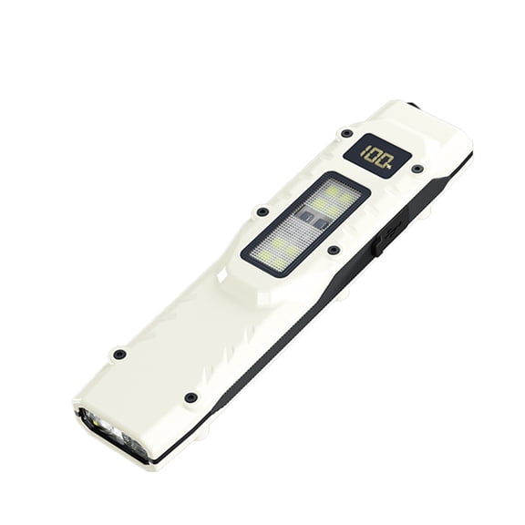 HUISZJ LED Flashlight, Ultra Slim Pocket Flashlight with Digital LED Display, Rechargeable Flashlight