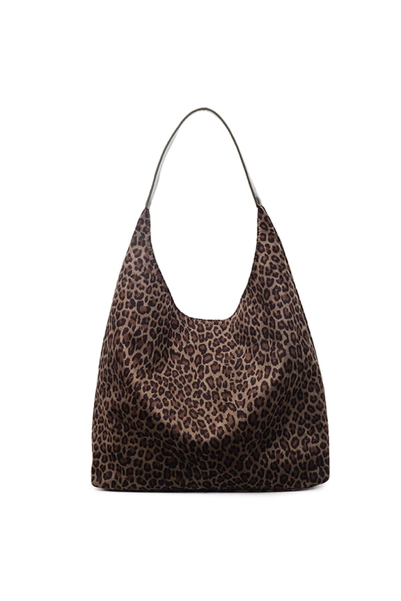 Leopard Print Shoulder Bag, Women Top Handle Bag, Large Capacity Tote Bag Simple Commuting Bag for Work Travel Outdoor (Black)