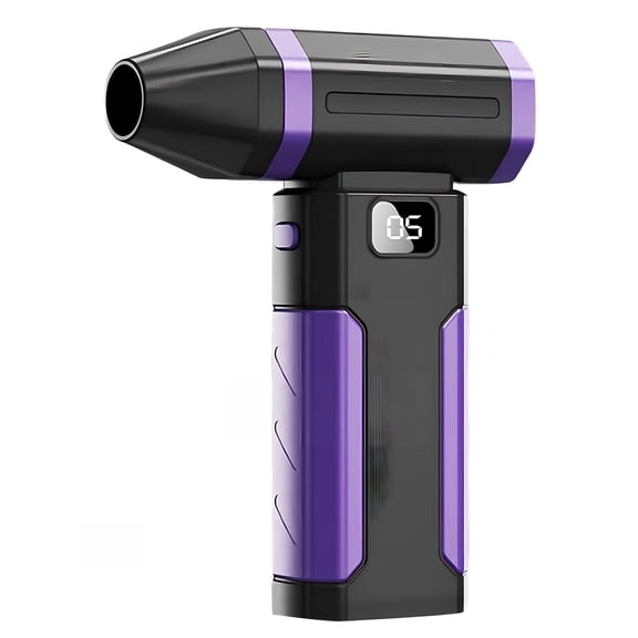 HUISZJ Mini Fan, Compressed Air Electric Dryer, Screen Display Rechargeable for Car Computer Home Office (Purple)