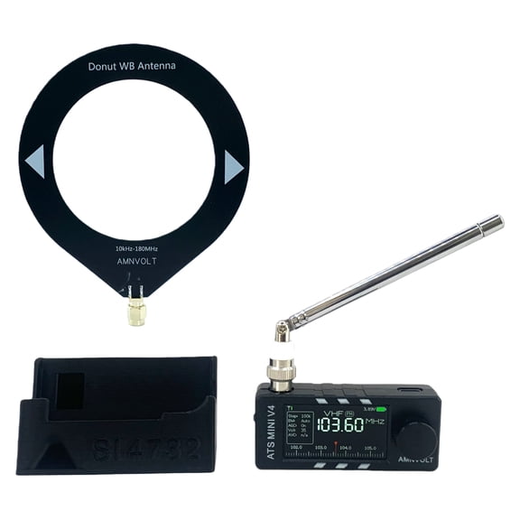 HUISZJ Mini Radio, 1.9inch IPS Screen Pocket Radios, TYPE-C Charging Mini Radio AM FM Receiver (B)