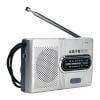 HUISZJ Mini Vintage Radio, AM FM Radio Telescopic Antenna, Portable Radio for Indoor Outdoor(B)