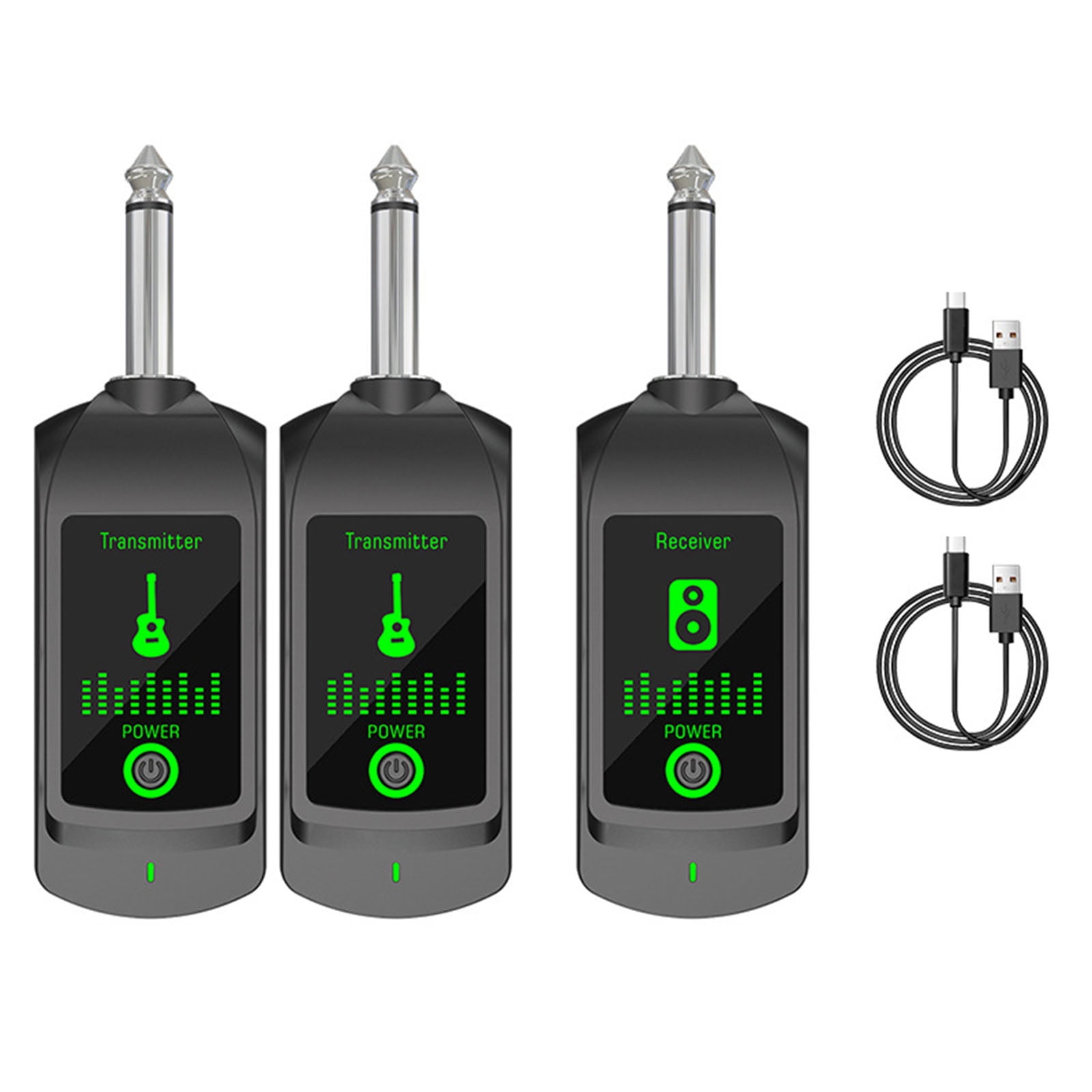HUISZJ Mini Wireless Guitar System, 50M Range Rechargeable Audio Transmitter & Receiver, Electric Guitar & Bass Accessory