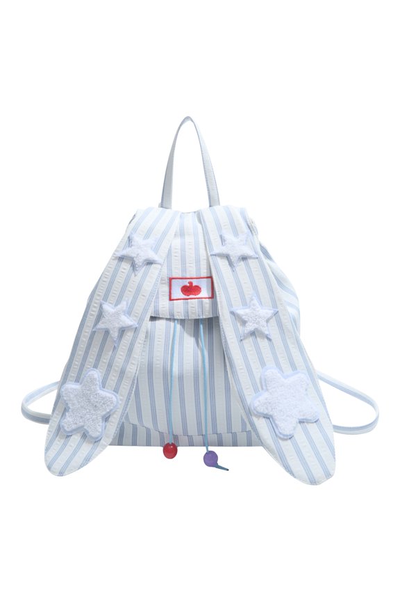 Multi-Layer Backpack, Rabbit Ear Shaped Shoolbag, Large Capacity School Backpack for Travel Shopping Work, Blue
