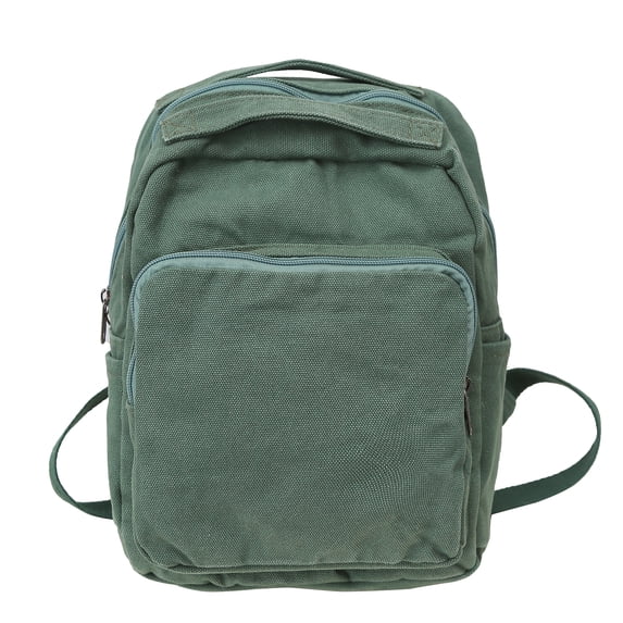 HUISZJ Multi-Pockets School Backpack, Large Capacity School Bag, Square Bookbag for Students College Travel, Green