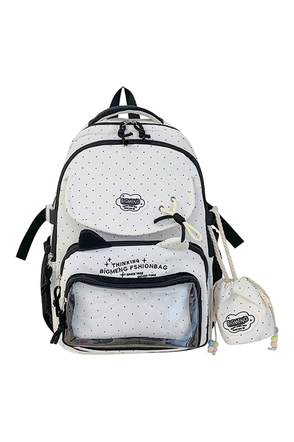 Multi-layer Ita Backpack, Large Capacity Coquette Bookbag with Clear Insert, Portable School Backpack for Travel Student Work, Black