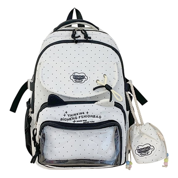 HUISZJ Multi-layer Ita Backpack, Large Capacity Coquette Bookbag with Clear Insert, Portable School Backpack for Travel Student Work, Black