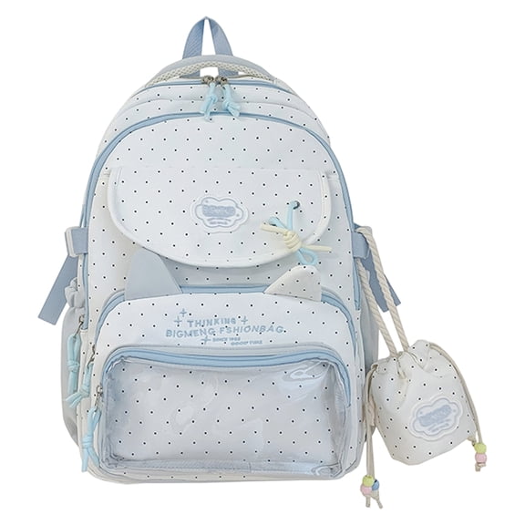 HUISZJ Multi-layer Ita Backpack, Large Capacity Coquette Bookbag with Clear Insert, Portable School Backpack for Travel Student Work, Blue