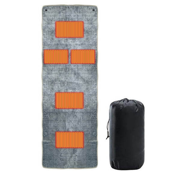 HUISZJ Outdoor Electric Heating Pads 5-Zone Intelligent Heated 3 Adjustable Temperature Electric Heating Sleeping Bag for Hiking Picnic (Gray)