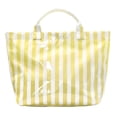 thumbnail image 1 of HUISZJ PVC Striped Tote Bag, Stylish Canvas Handbag, Large Capacity Portable Travel Shoulder Bag for Commuting Work Travel (Yellow), 1 of 6