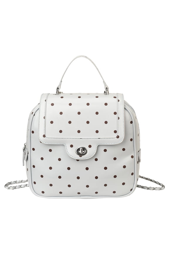 Polka Dot Mini Backpack, Coquette Rucksack Backpack, PU Leather Daypack for Women Travel (Blue)