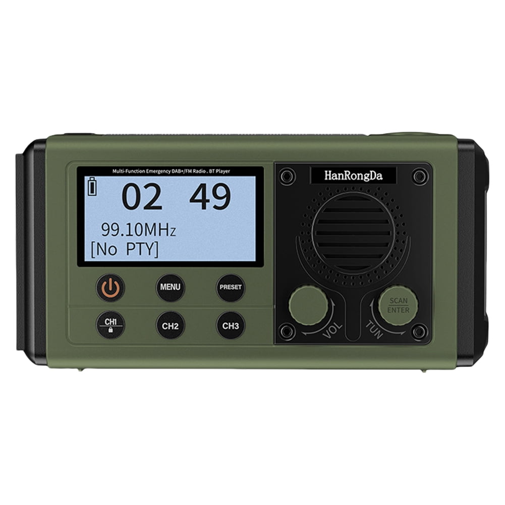 HUISZJ Portable Emergency Radio, 10000mAh Hand Crank Charging Radio with Speaker, Alarm Headphone Jack Battery Operated Radio or Outdoor Travel Camping