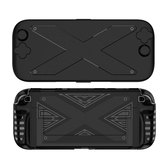 HUISZJ Protection Hand Shell, TPU+PC Case Ergonomic Handle Grip Cover, Shockproof Game Console Case Console Accessory (Black)