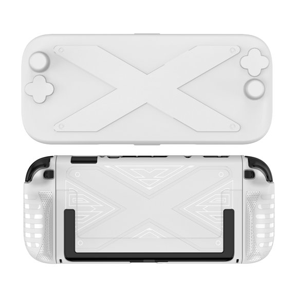 HUISZJ Protection Hand Shell, TPU+PC Case Ergonomic Handle Grip Cover, Shockproof Game Console Case Console Accessory (White)