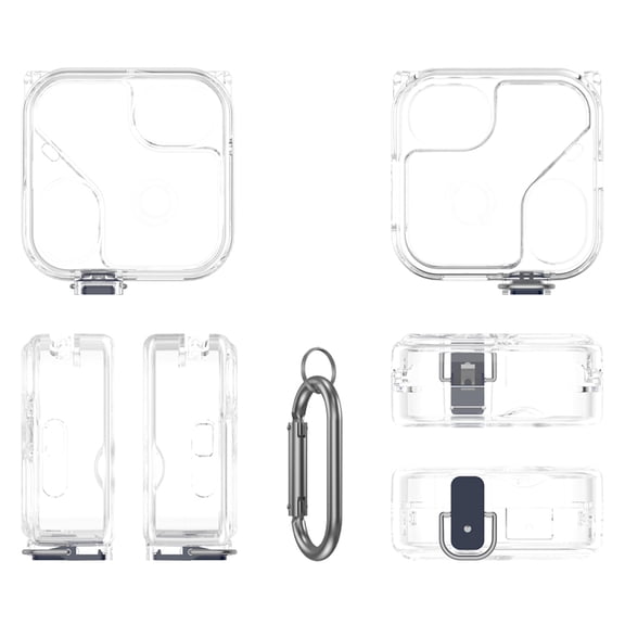 HUISZJ Protective Shell, Scratch Resistant Protective Cover with Carabiner, Anti-Scratch Protective Earbuds Case Washable (A)