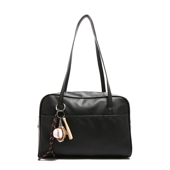 HUISZJ Retro Tote Bag, Large Capacity PU Dumpling Bag, Top-Handle Slouchy Hobo Purse for Travel Commute Work (Black)