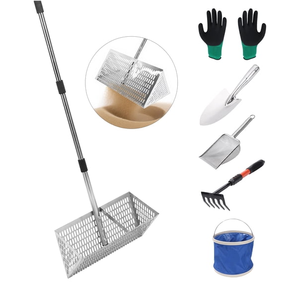 HUISZJ Sand Flea Rake, Beach Sharp Teeth Wide Basket Beach, Sand Practical Tools (11.22 x 6.5 x 1.18 inch)
