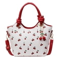 thumbnail image 1 of HUISZJ Shoulder Bag Cherry Printed, PU Leather Crossbody Bag, Adjustable Removable Strap Trendy Top-handle Bag for Travel Commute Work (Red), 1 of 10