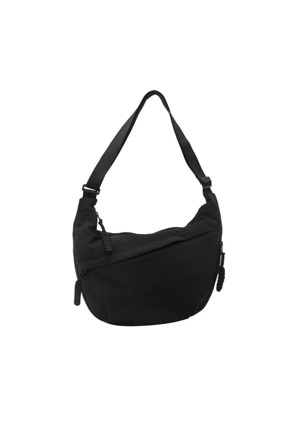 Shoulder Bag Half Moon Bag, Large Capacity Crossbody Bag, Adjustable Strap Shoulder Bag for Travel Commute Work (Black)
