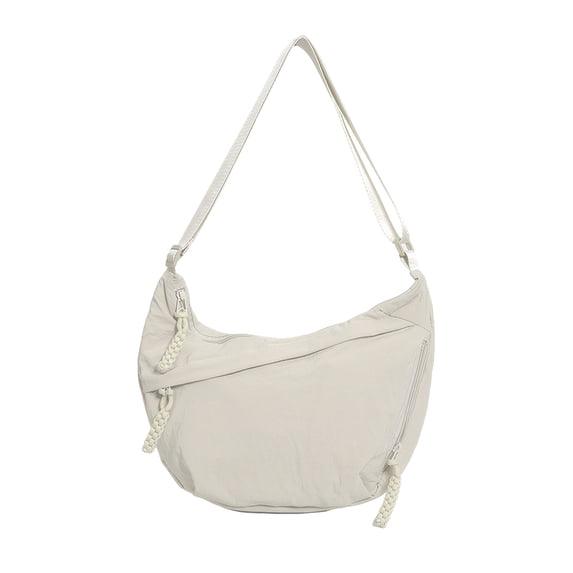 HUISZJ Shoulder Bag Half Moon Bag, Large Capacity Crossbody Bag, Adjustable Strap Shoulder Bag for Travel Commute Work (White)