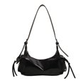 thumbnail image 1 of HUISZJ Shoulder Bag, Punk Style Shoulder Bag Clutch Handbag, PU Leather Top Handle Handbag for Travel Commute Work (Black), 1 of 9