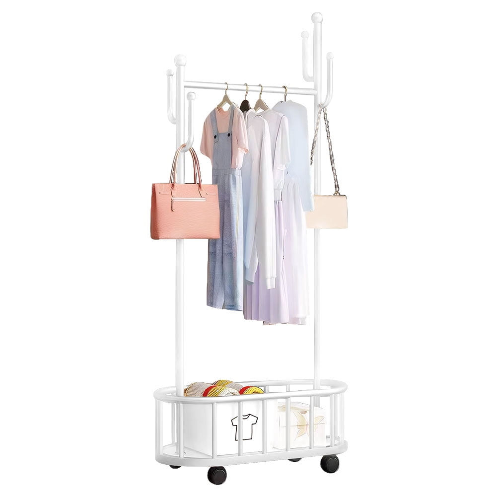 Simple Trending Rack HUISZJ Simple Trending Clothes Rack, Rolling Garment Rack for Hanging ...