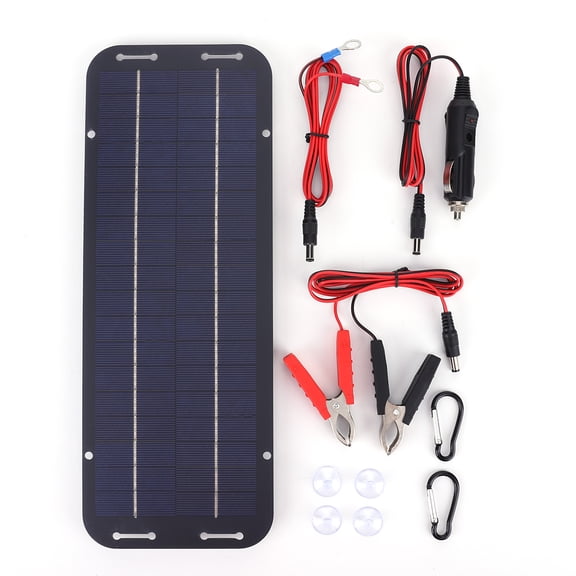 HUISZJ Solar Panel Kit, 6W Polycrystalline Solar Panel Charger, High-Efficiency Solar Panel Charger for Car Boat Motorcycle (XXP335-125)