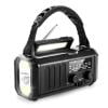 HUISZJ Solar Powered Radio, 20000mAh Hand Crank Emergency Radio with Flashlight, Portable Weather Radio AM/FM Survival Radio for Outdoor Camping Emergency(Black)