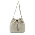 thumbnail image 1 of HUISZJ Square Shoulder Bag, Leisure Crossbody Bag, Nylon Drawstring Shoulder Bag for Travel Commute Work (White), 1 of 7