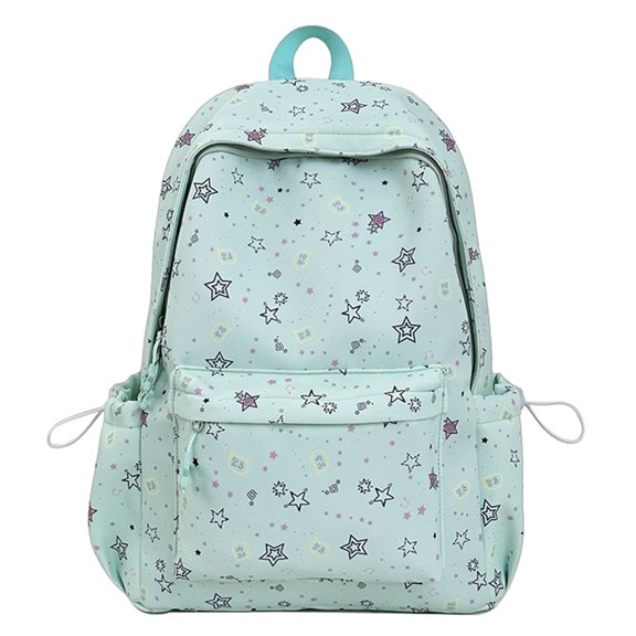 HUISZJ Star Printed School Backpack, Large Capacity Laptop Backpack, Lightweight Schoolbag for Students College Travel, Green