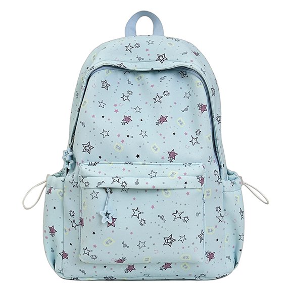 HUISZJ Star Printed School Backpack, Large Capacity School Bag, Portable Laptop Backpack for Students College Travel, Blue