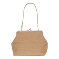 thumbnail image 1 of HUISZJ Straw Handbag, Large Capacity Kiss Lock Clutch, Woven Beach Bag for Summer Travel (Yellow), 1 of 6