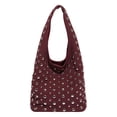 thumbnail image 1 of HUISZJ Stylish Studded Shoulder Bag, rendy Shoulder Bag, Large Capacity Tote Handbag for Women Work Shopping Travel (Red), 1 of 10