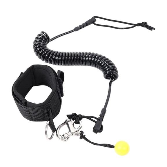 HUISZJ Surfboard Leash, Quick Release Surf Board Coiled Leash, Adjustable Stand Up Paddle Board Leash for Surf Sport (Black)