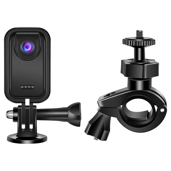 HUISZJ Thumb Action Camera, Portable Sports Camera Motorcycle Recorder with Handlebar Bracket, Mini Action Camera
