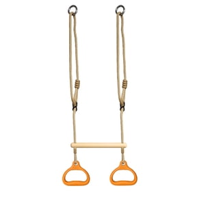 HUISZJ Trapeze Swing Bar, Adjustable Height Obstacle Ring Monkey Bar, Fitness Rings for Backyard Playground